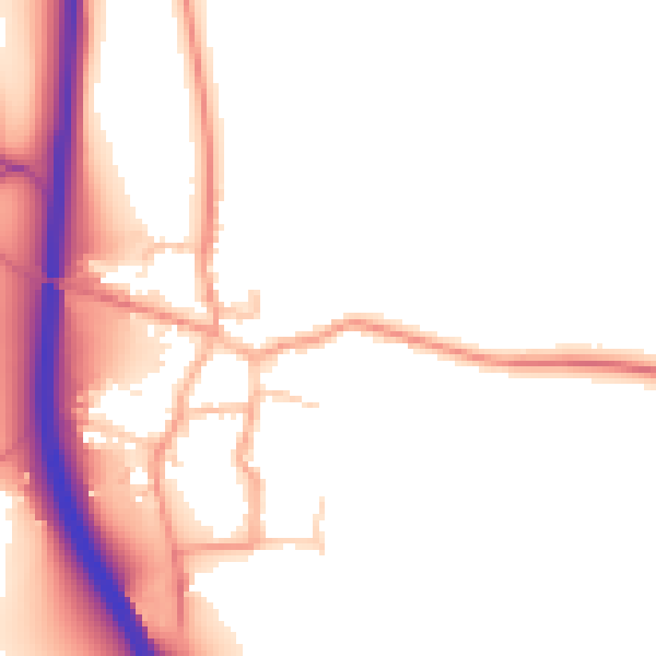 Daytime road noise heatmap for RG20 7LL