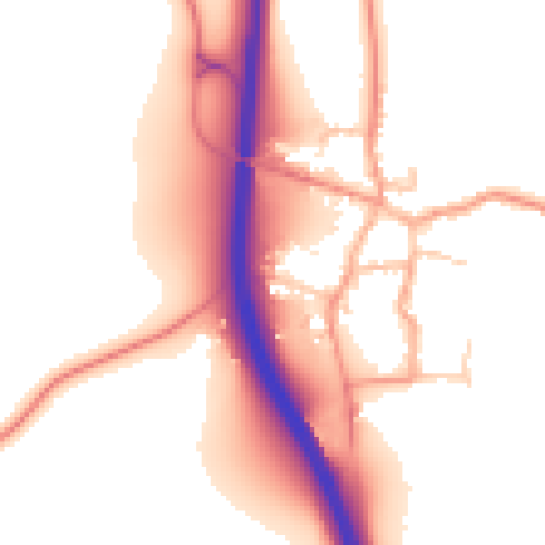 Daytime road noise heatmap for RG20 7LU
