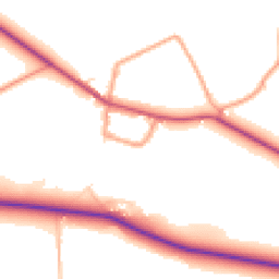 Daytime road noise heatmap for RG20 8LL