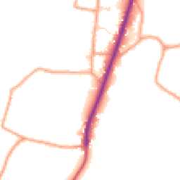 Daytime road noise heatmap for RG20 9PZ