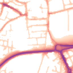 Daytime road noise heatmap for RG21 3DR