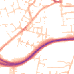 Daytime road noise heatmap for RG21 3LZ