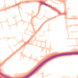 Daytime road noise heatmap for RG21 3NE