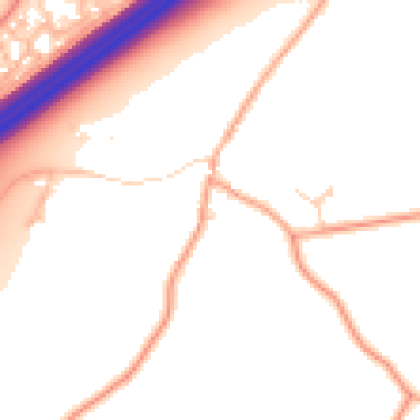 Daytime road noise heatmap for RG25 2JD