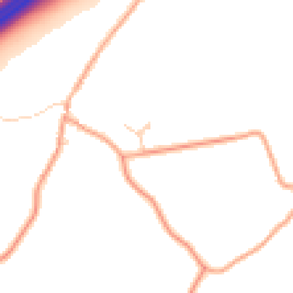 Daytime road noise heatmap for RG25 2JH