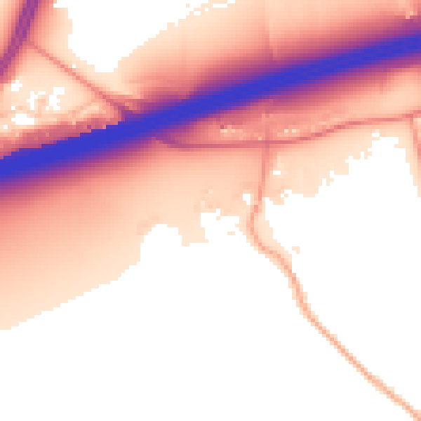Daytime road noise heatmap for RG25 2NA
