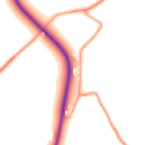 Daytime road noise heatmap for RG25 2NR
