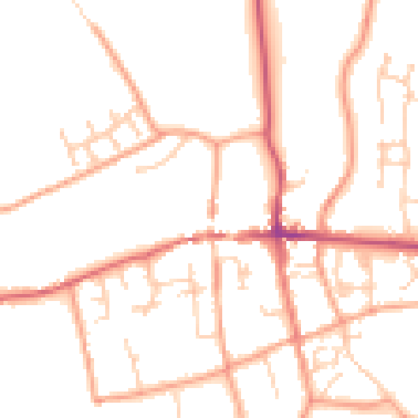 Daytime road noise heatmap for RG25 3HE