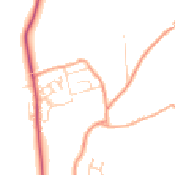 Daytime road noise heatmap for RG25 3JL