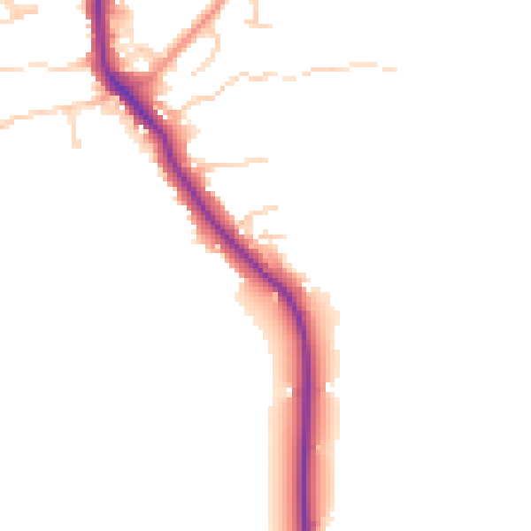 Daytime road noise heatmap for RG26 3BH