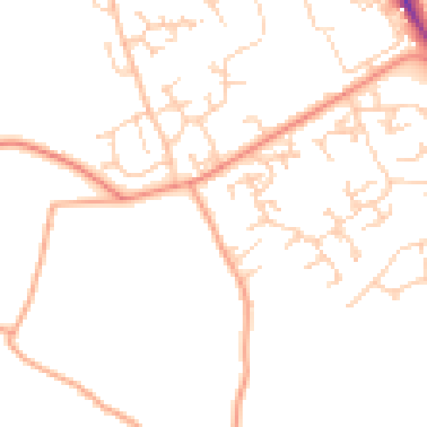 Daytime road noise heatmap for RG26 3DH