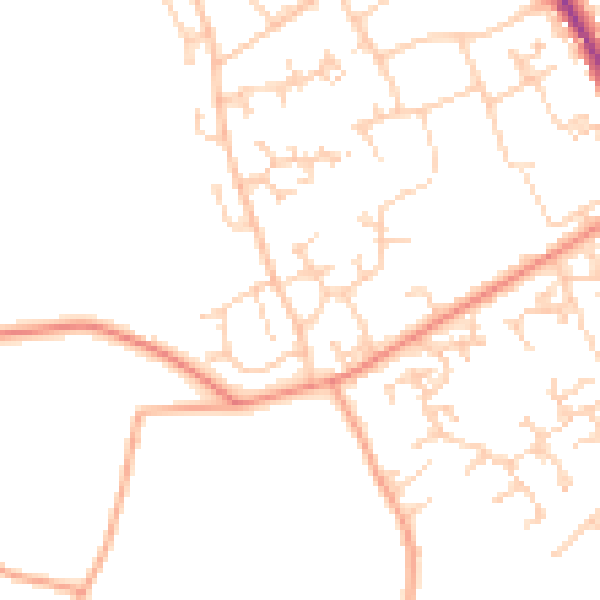 Daytime road noise heatmap for RG26 3NG