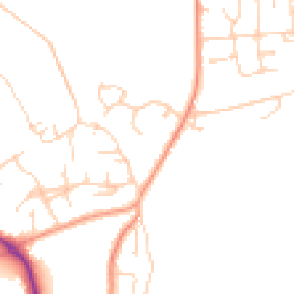 Daytime road noise heatmap for RG26 3TR