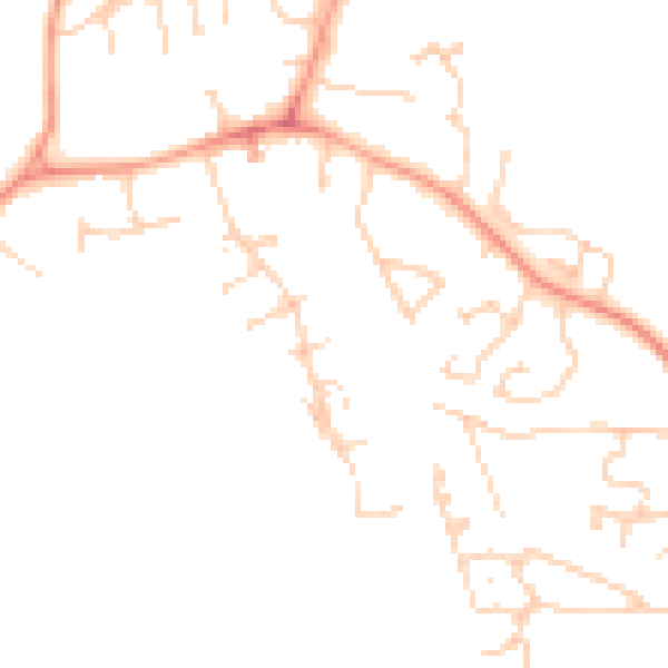 Daytime road noise heatmap for RG26 5BF
