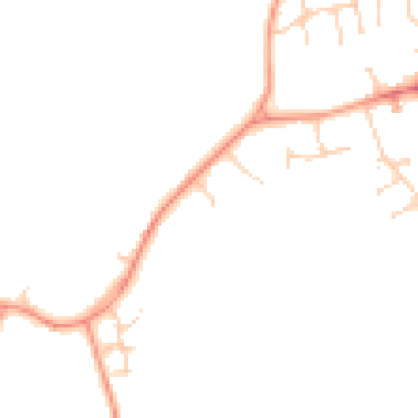 Daytime road noise heatmap for RG26 5DT
