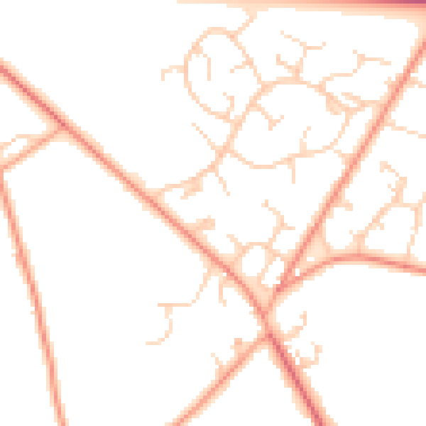 Daytime road noise heatmap for RG26 5JL