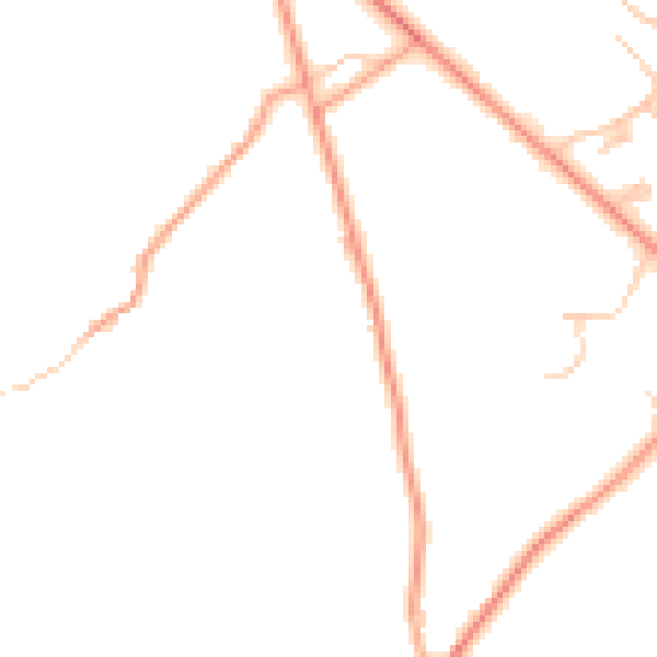 Daytime road noise heatmap for RG26 5JS