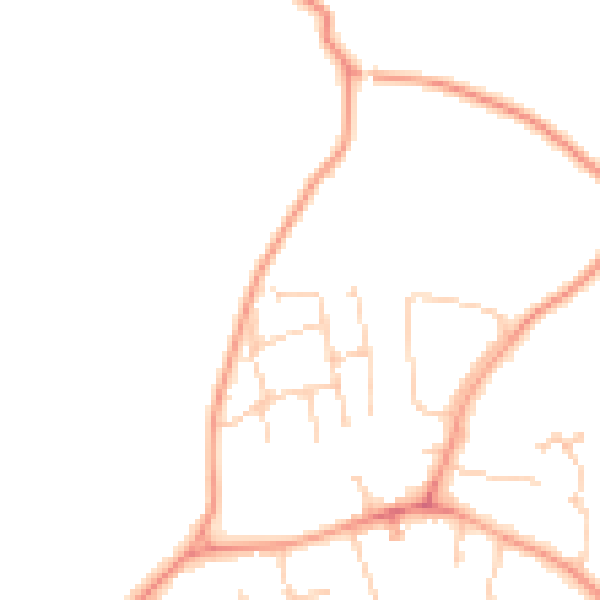 Daytime road noise heatmap for RG26 5WG