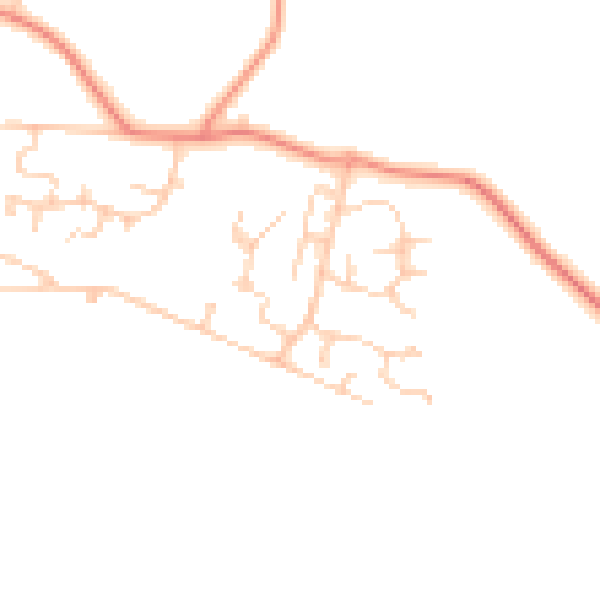 Daytime road noise heatmap for RG26 5XD