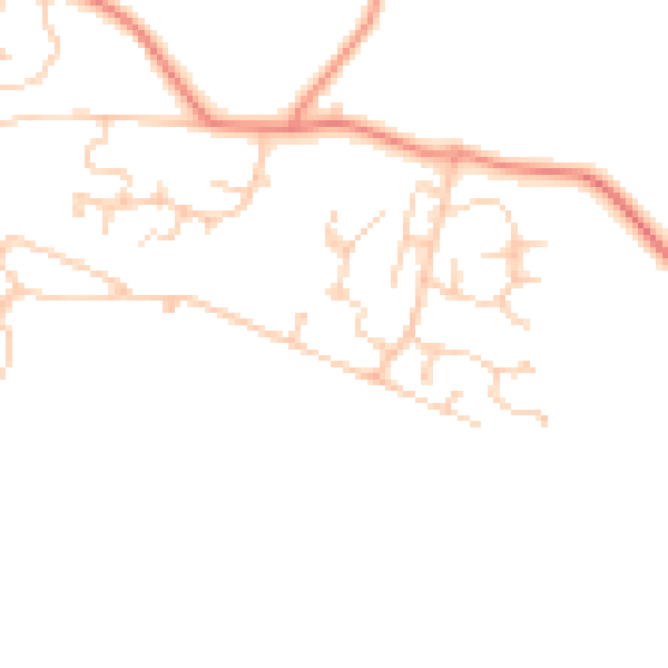 Daytime road noise heatmap for RG26 5XN