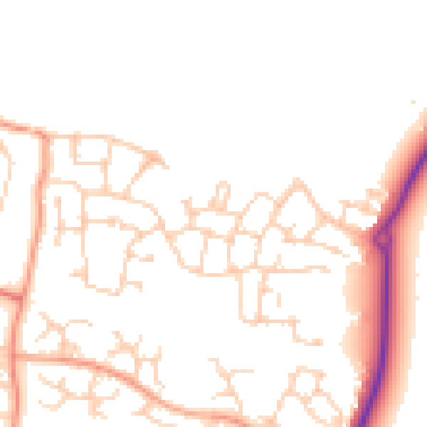 Daytime road noise heatmap for RG27 0ET