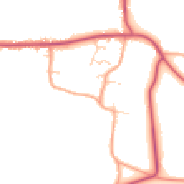 Daytime road noise heatmap for RG27 0NU