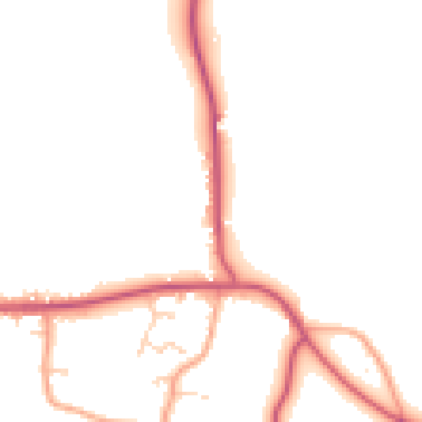 Daytime road noise heatmap for RG27 0NW