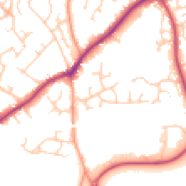 Daytime road noise heatmap for RG27 9HG