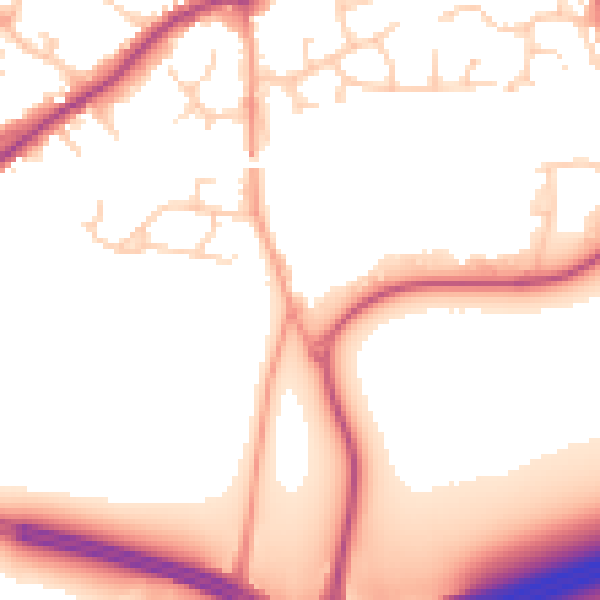 Daytime road noise heatmap for RG27 9QF