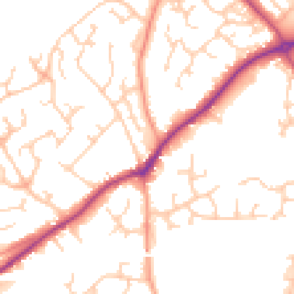 Daytime road noise heatmap for RG27 9YL