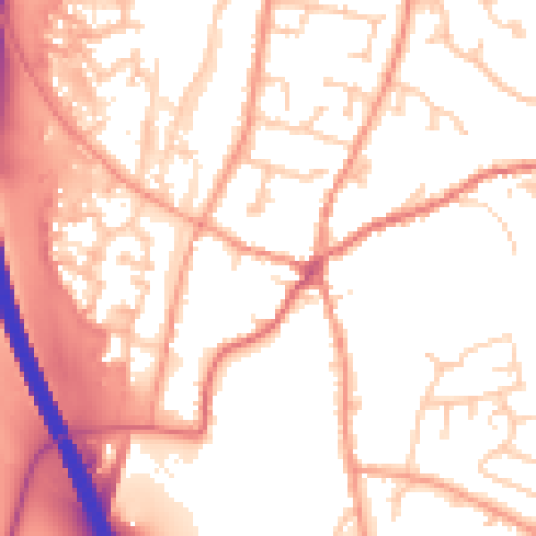 Daytime road noise heatmap for RG28 7BU