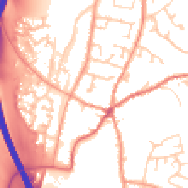 Daytime road noise heatmap for RG28 7DE