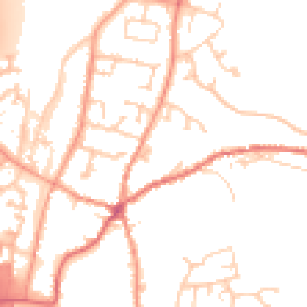 Daytime road noise heatmap for RG28 7DL