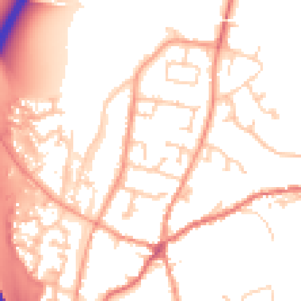 Daytime road noise heatmap for RG28 7HE