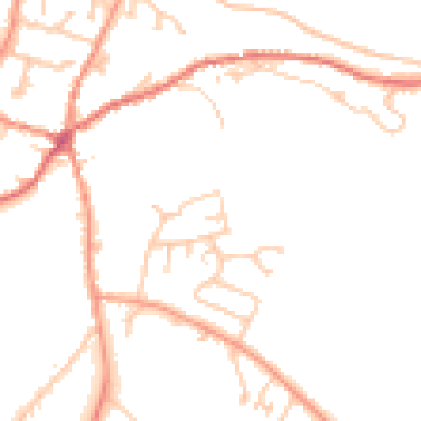 Daytime road noise heatmap for RG28 7LS