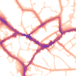 Daytime road noise heatmap for RG40 1AJ