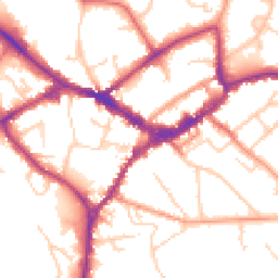Daytime road noise heatmap for RG40 1AL