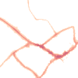 Night-time road noise heatmap for RG40 1DE