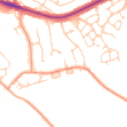Daytime road noise heatmap for RG40 2JR