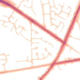 Daytime road noise heatmap for RG40 4EG