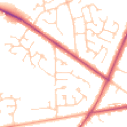 Daytime road noise heatmap for RG40 4EQ