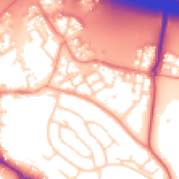 Daytime road noise heatmap for RG41 1AE