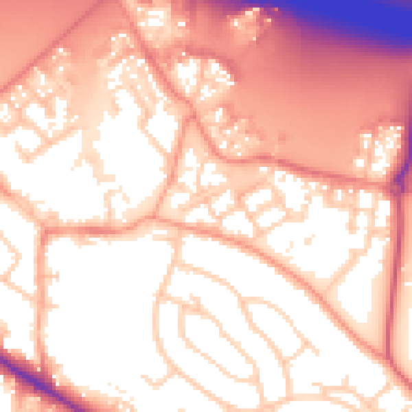 Daytime road noise heatmap for RG41 1AF