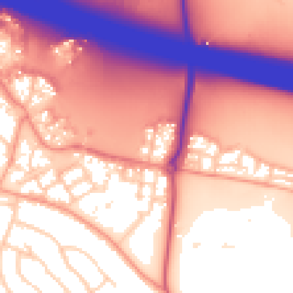 Daytime road noise heatmap for RG41 1AL