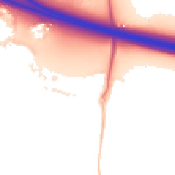 Night-time road noise heatmap for RG41 1AL