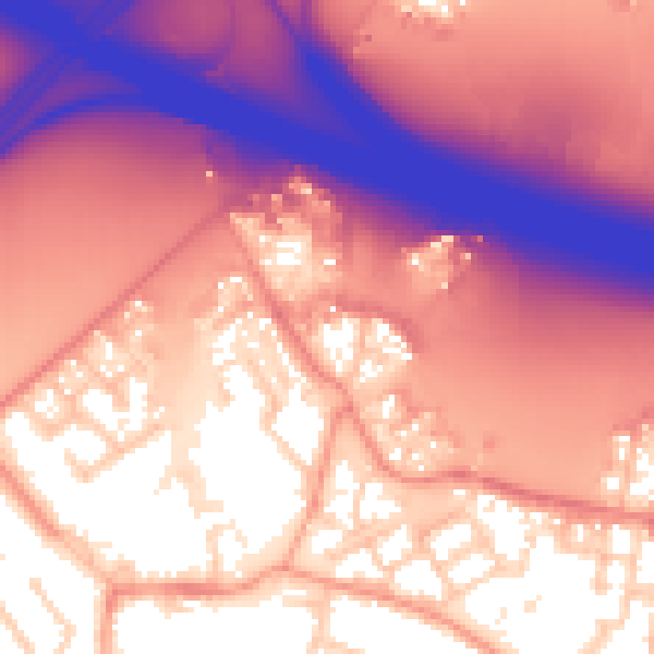 Daytime road noise heatmap for RG41 1AP