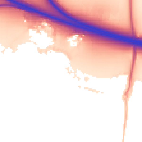 Night-time road noise heatmap for RG41 1AX