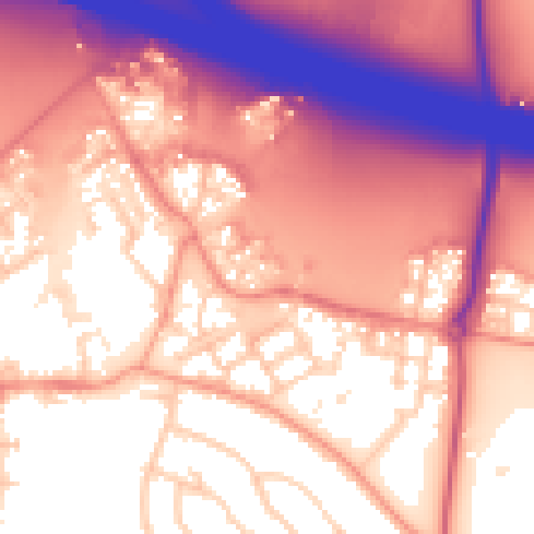 Daytime road noise heatmap for RG41 1AZ