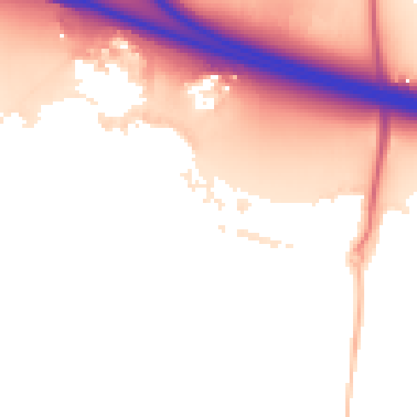 Night-time road noise heatmap for RG41 1AZ
