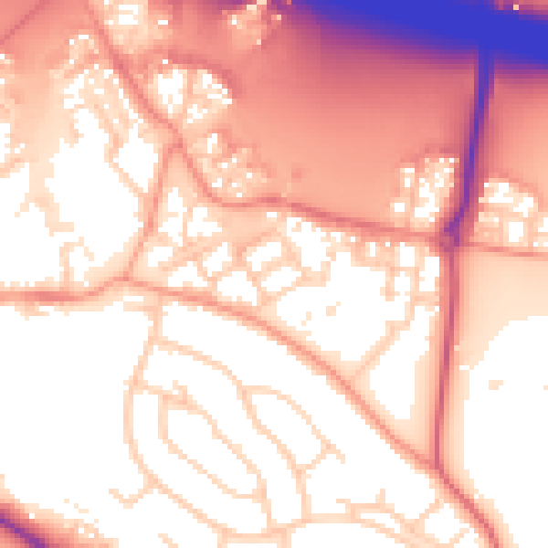 Daytime road noise heatmap for RG41 1BG